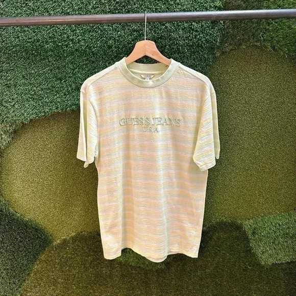 Guess Men's Cream T-Shirt - Picture 1 of 5